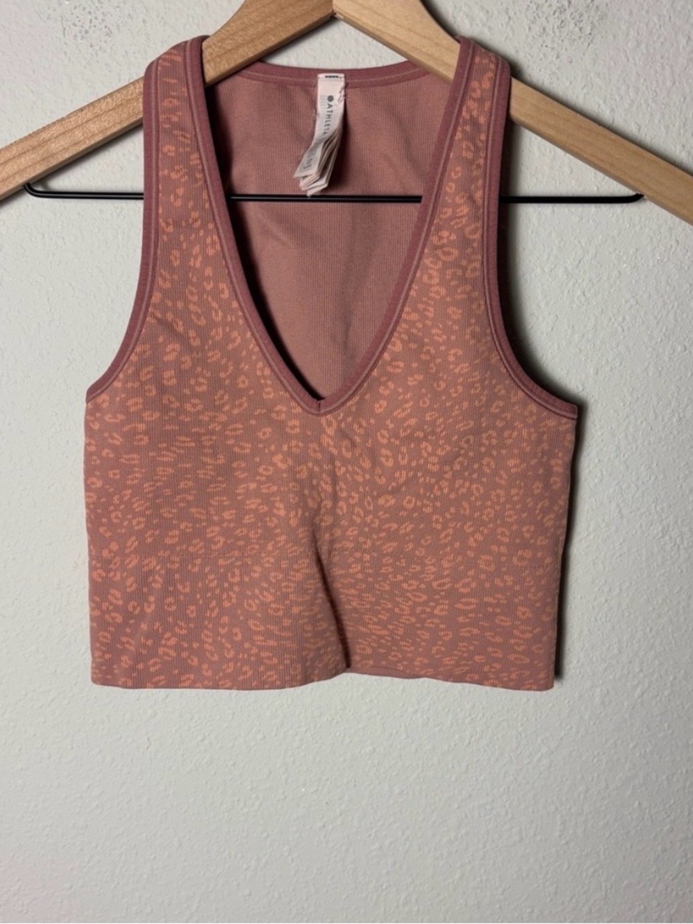 Athleta Aurora Seamless Patterned V-Neck Crop Tank